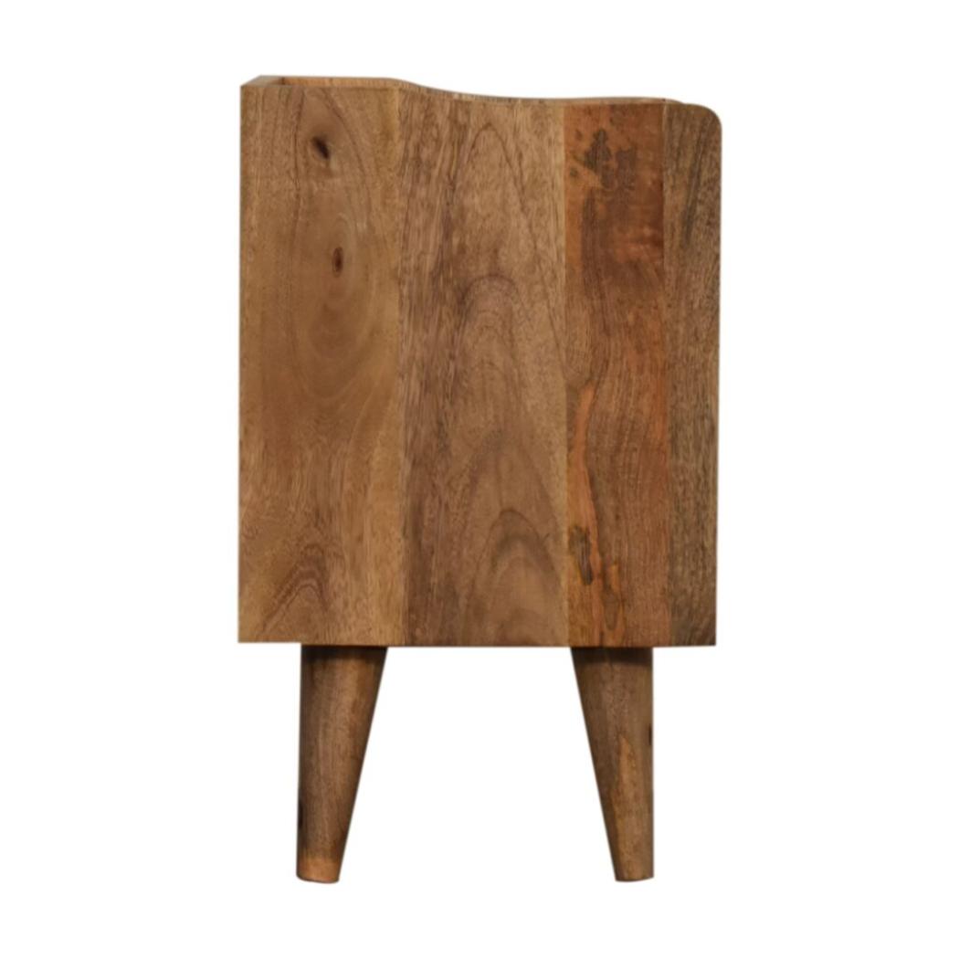 Small Gallery-Back Bedside Table | Oak-Inspired Finish | Compact Raised-Edge Design