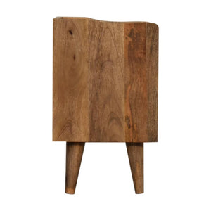 Small Gallery-Back Bedside Table | Oak-Inspired Finish | Compact Raised-Edge Design