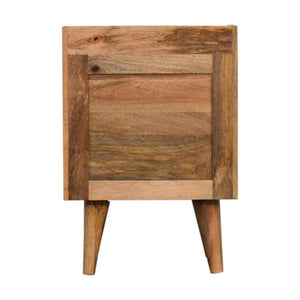 Small Gallery-Back Bedside Table | Oak-Inspired Finish | Compact Raised-Edge Design