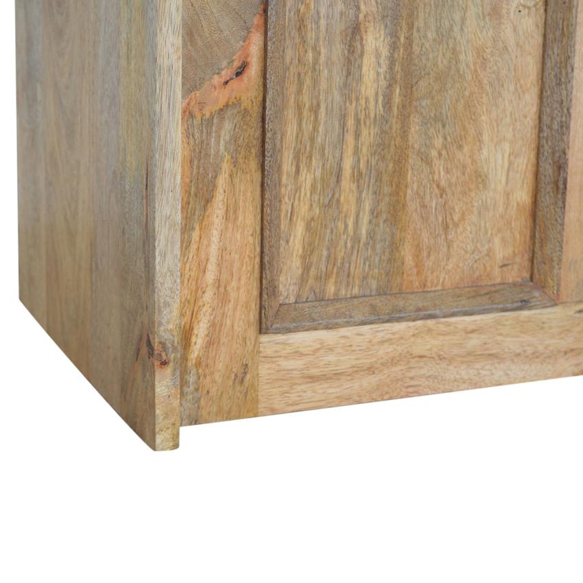 Small Monks Storage Bench | Solid Mango Wood | Oak Finish | Hallway Storage Seat