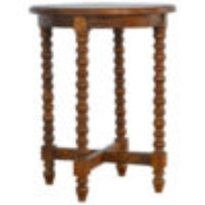 Small Round Mango Wood Tea Table | Natural Timber | Compact Occasional Table