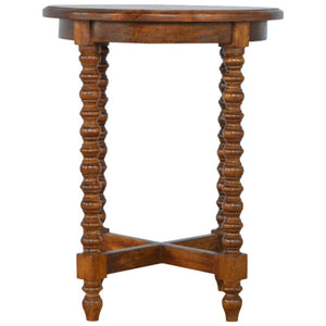 Small Round Mango Wood Tea Table | Natural Timber | Compact Occasional Table