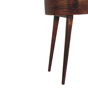 Small Rounded Console | Solid Mango Wood | California Walnut Finish