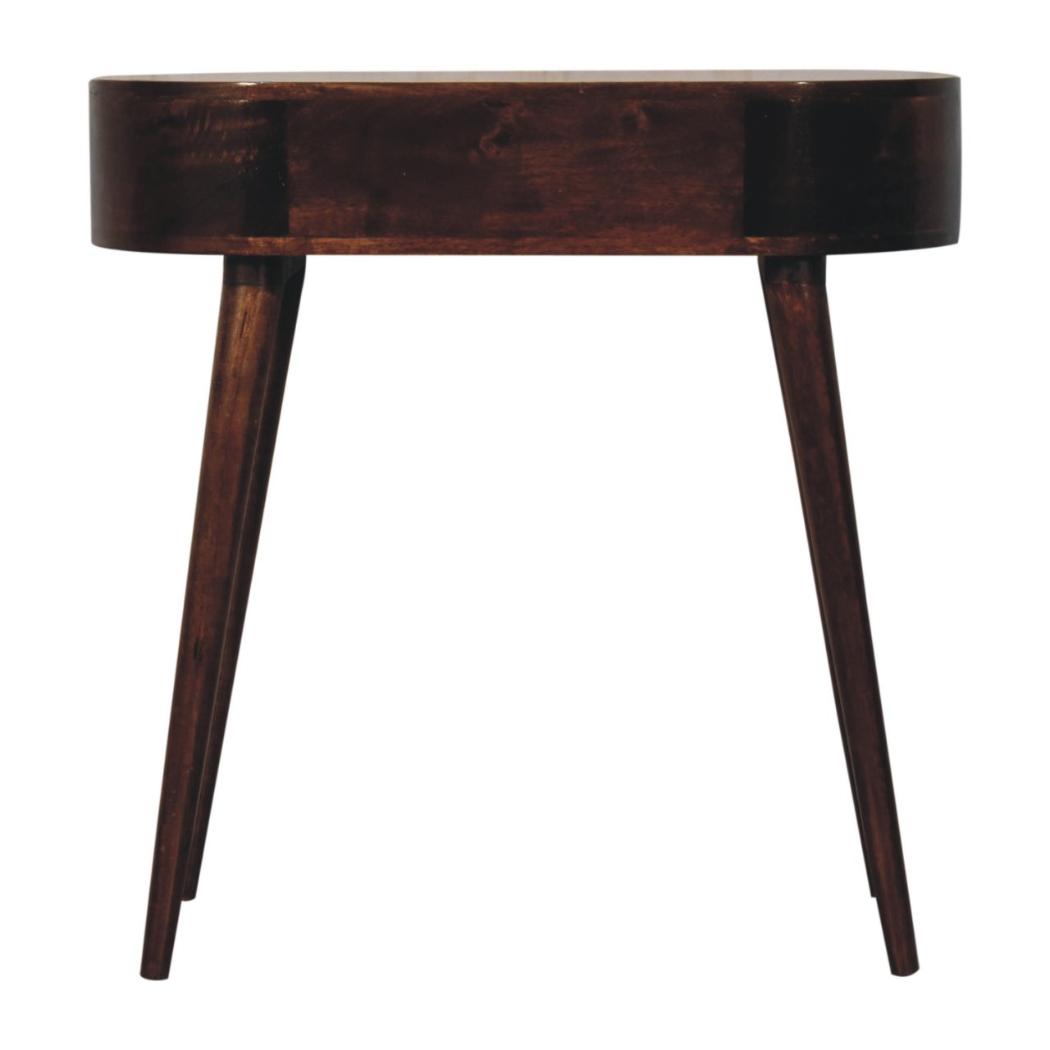 Small Rounded Console | Solid Mango Wood | California Walnut Finish