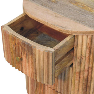 Soba Ball 3 Drawer Bedside Table | Solid Mango Wood | Chestnut Storage
