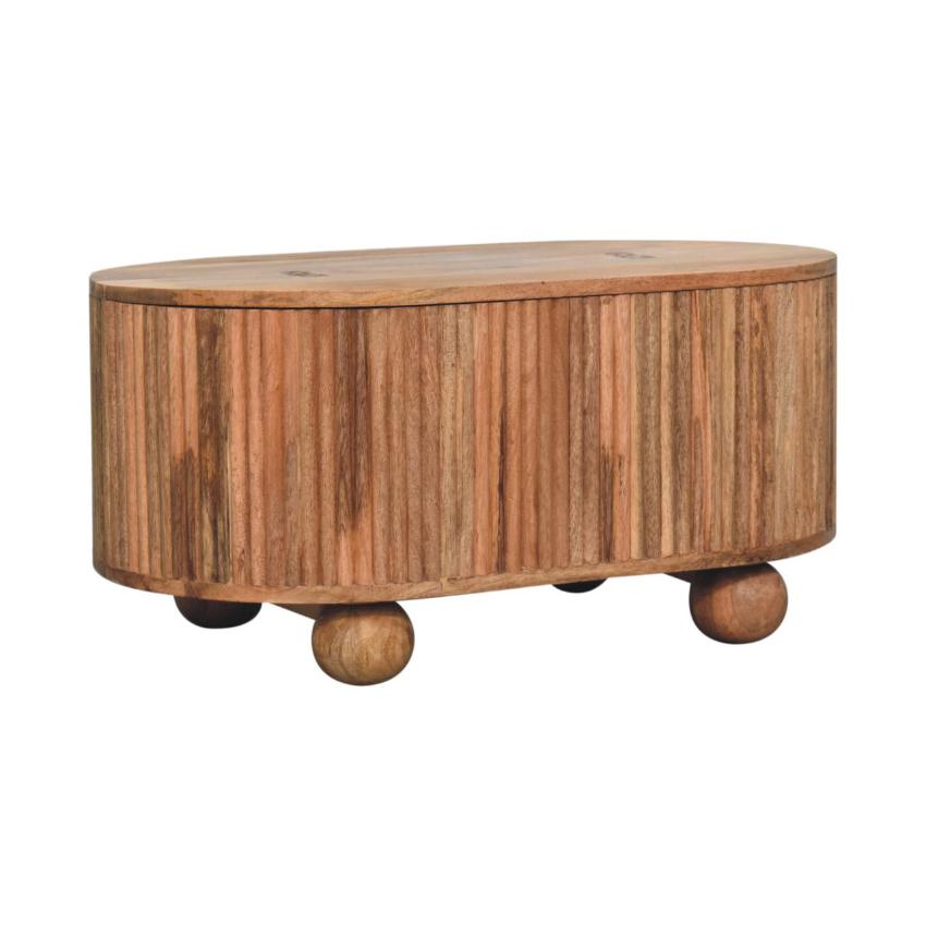 Soba Ball Lid-Up Coffee Table | Solid Mango Wood | Storage Design