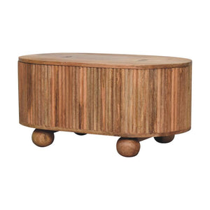 Soba Ball Lid-Up Coffee Table | Solid Mango Wood | Storage Design