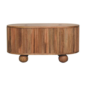 Soba Ball Lid-Up Coffee Table | Solid Mango Wood | Storage Design