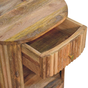 Soba Ball Open-Slot Bedside Table | Sculptural Detail | Compact Storage