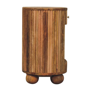 Soba Ball Open-Slot Bedside Table | Sculptural Detail | Compact Storage