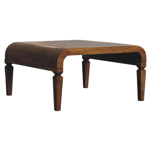 Solara Curved Mango Wood Coffee Table | Amber Oak Finish