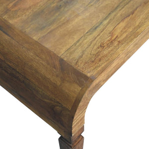 Solara Curved Mango Wood Coffee Table | Amber Oak Finish