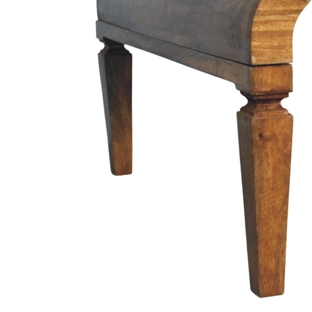 Solara Curved Mango Wood Coffee Table | Amber Oak Finish