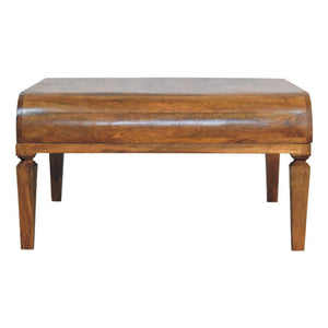 Solara Curved Mango Wood Coffee Table | Amber Oak Finish