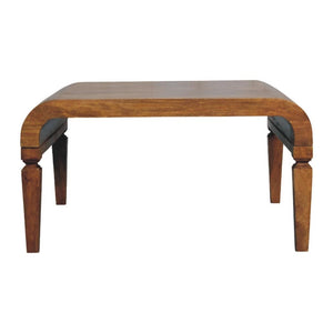 Solara Curved Mango Wood Coffee Table | Amber Oak Finish