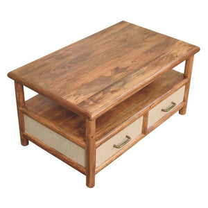 Solara Rattan Coffee Table | Natural Texture | Living Room Centrepiece