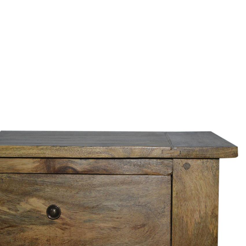 Solid Mango Wood Console Table | 2 Drawers | Oak-Style Finish
