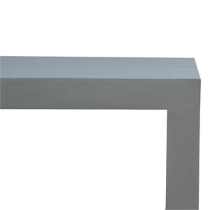 Solid Mango Wood Cube Bedside Table | Open Shelf | Cement-Style Finish & Gold Base