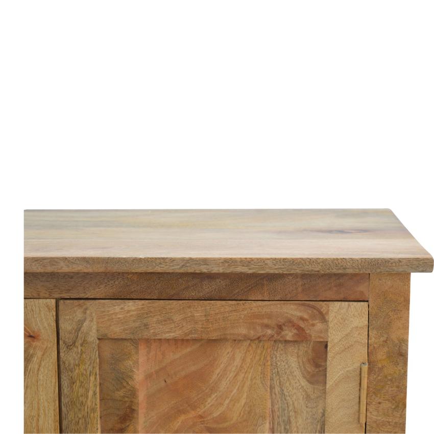 Solid Mango Wood Nordic Cabinet | 2 Doors | Oak-Style Finish