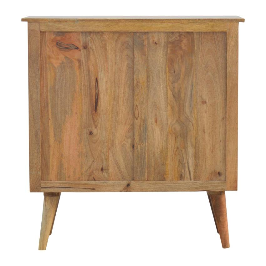 Solid Mango Wood Nordic Cabinet | 2 Doors | Oak-Style Finish
