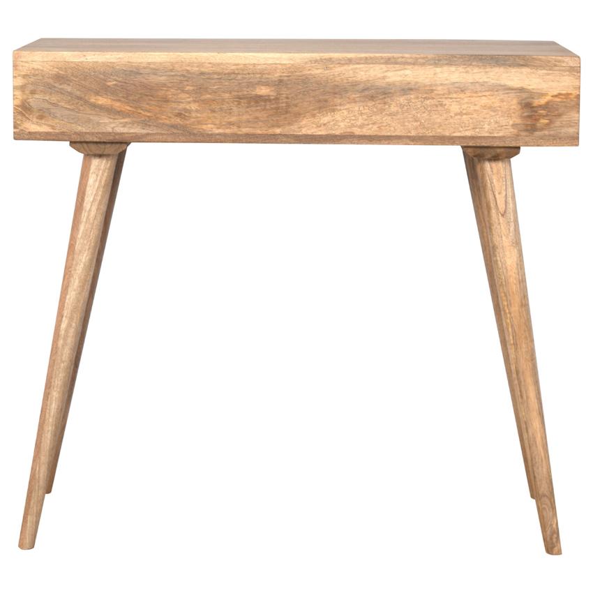 Solid Mango Wood Nordic Desk | 1 Drawer | Open Storage Shelf