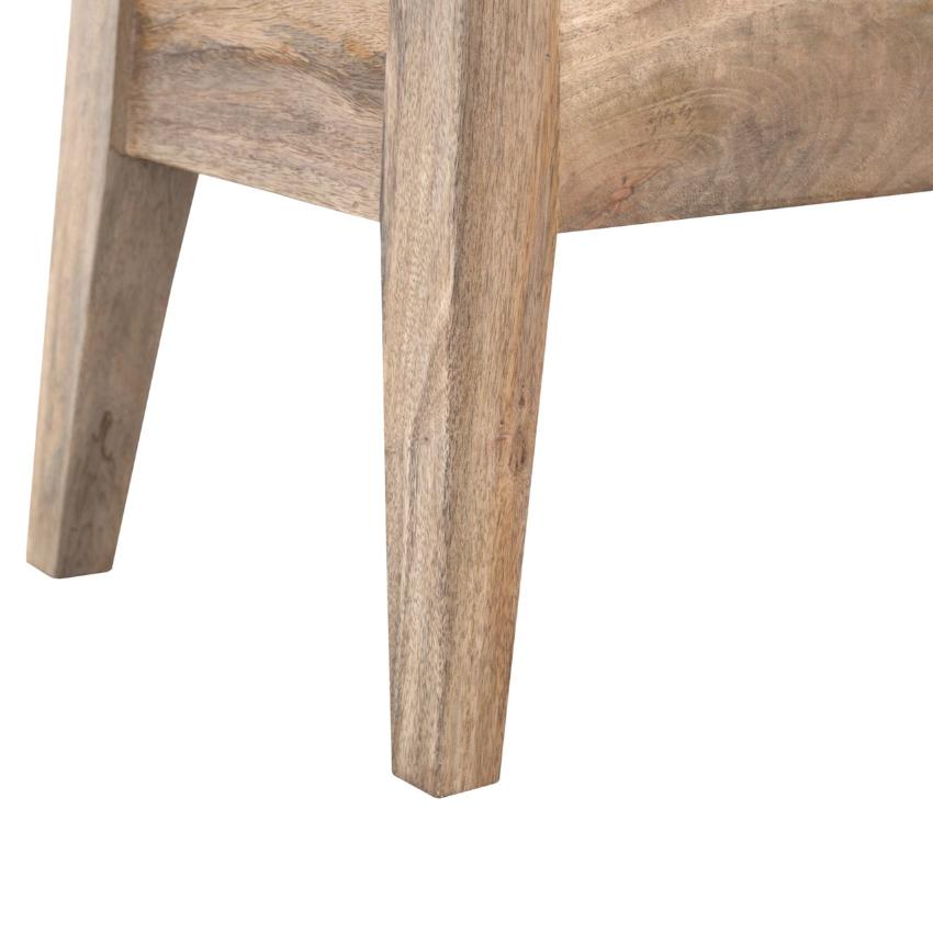 Solid Mango Wood Storage Bench | Lift-Up Lid | Oak-Style Finish