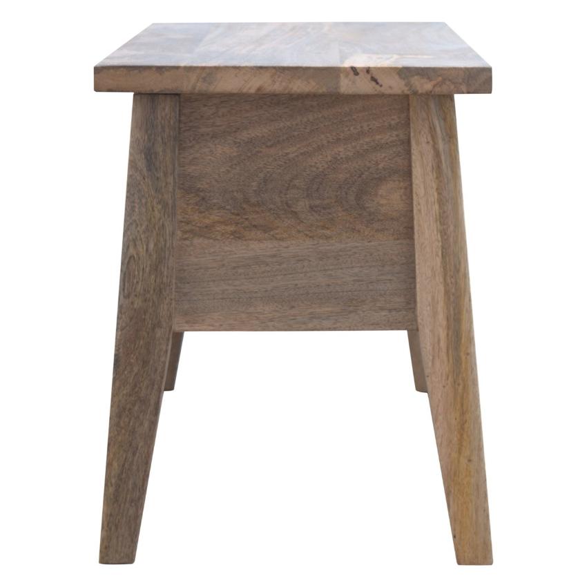 Solid Mango Wood Storage Bench | Lift-Up Lid | Oak-Style Finish