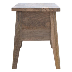 Solid Mango Wood Storage Bench | Lift-Up Lid | Oak-Style Finish
