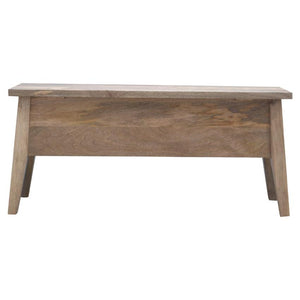 Solid Mango Wood Storage Bench | Lift-Up Lid | Oak-Style Finish
