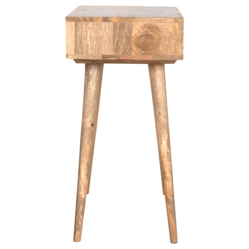 Solid Mango Wood Writing Desk | Dual Open Shelves | Oak-Style Finish