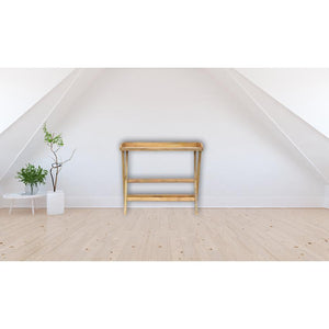 Solid Mango Wood Writing Desk | Oak-Inspired Finish | Foldable Butler Design