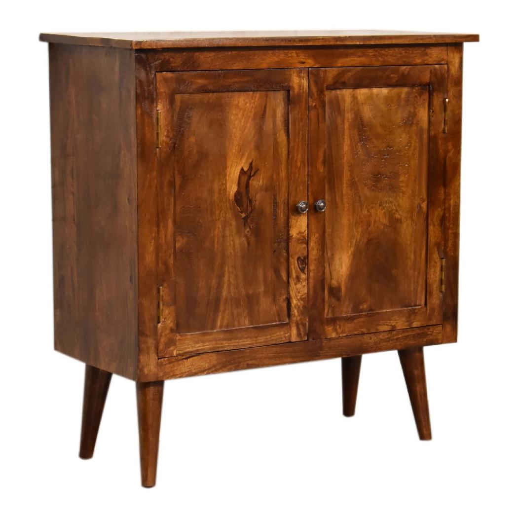 Solid Nordic Cabinet | Chestnut Finish | Scandinavian Storage