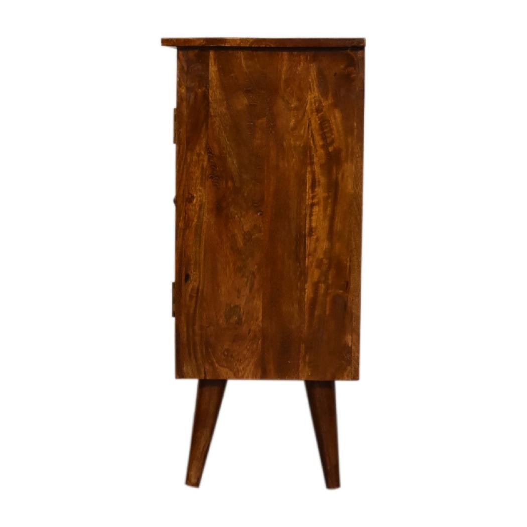 Solid Nordic Cabinet | Chestnut Finish | Scandinavian Storage
