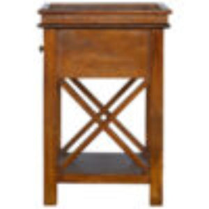 Solid Wood Criss-Cross End Table | Natural Timber | Geometric Base