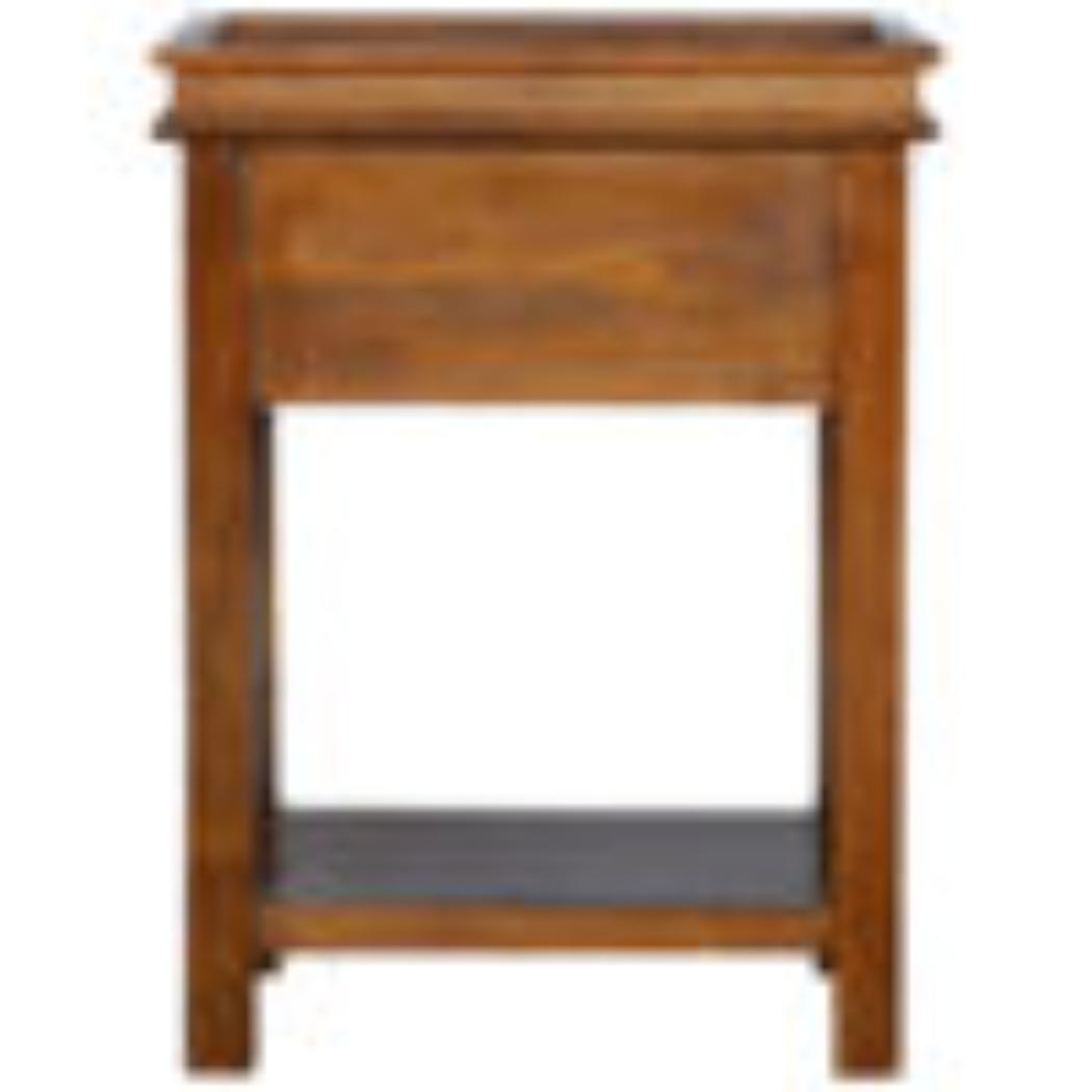 Solid Wood Criss-Cross End Table | Natural Timber | Geometric Base