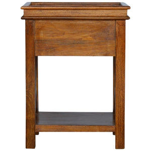 Solid Wood Criss-Cross End Table | Natural Timber | Geometric Base