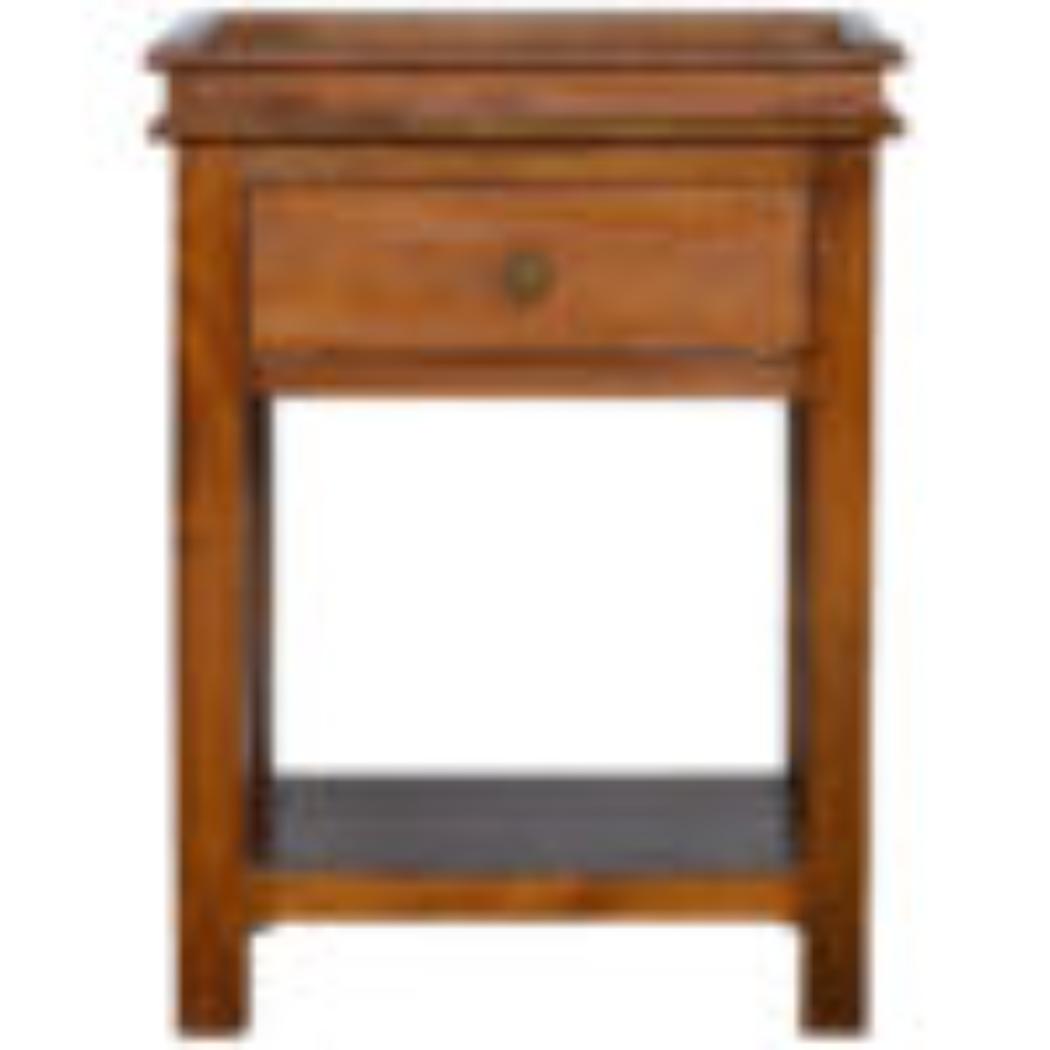 Solid Wood Criss-Cross End Table | Natural Timber | Geometric Base