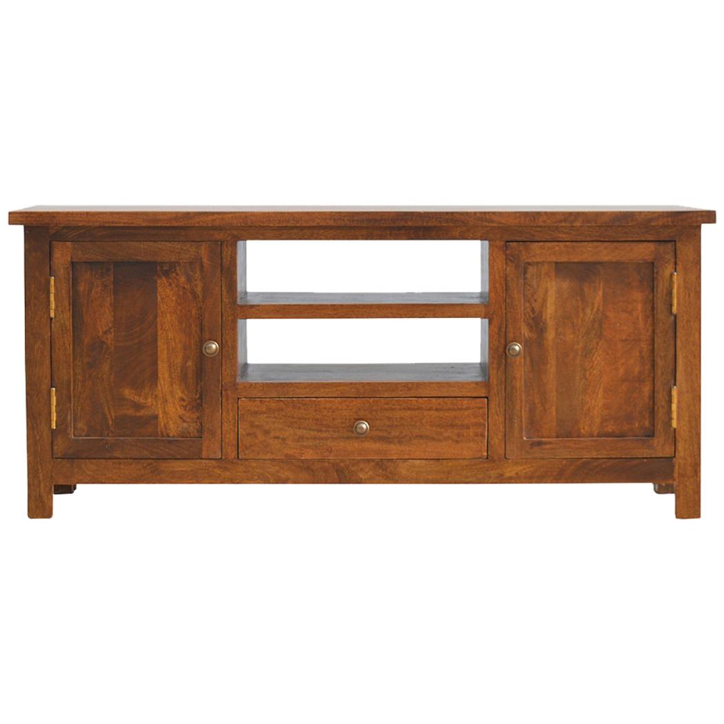 Solid Wood Media Unit | Natural Timber | TV & Entertainment Storage