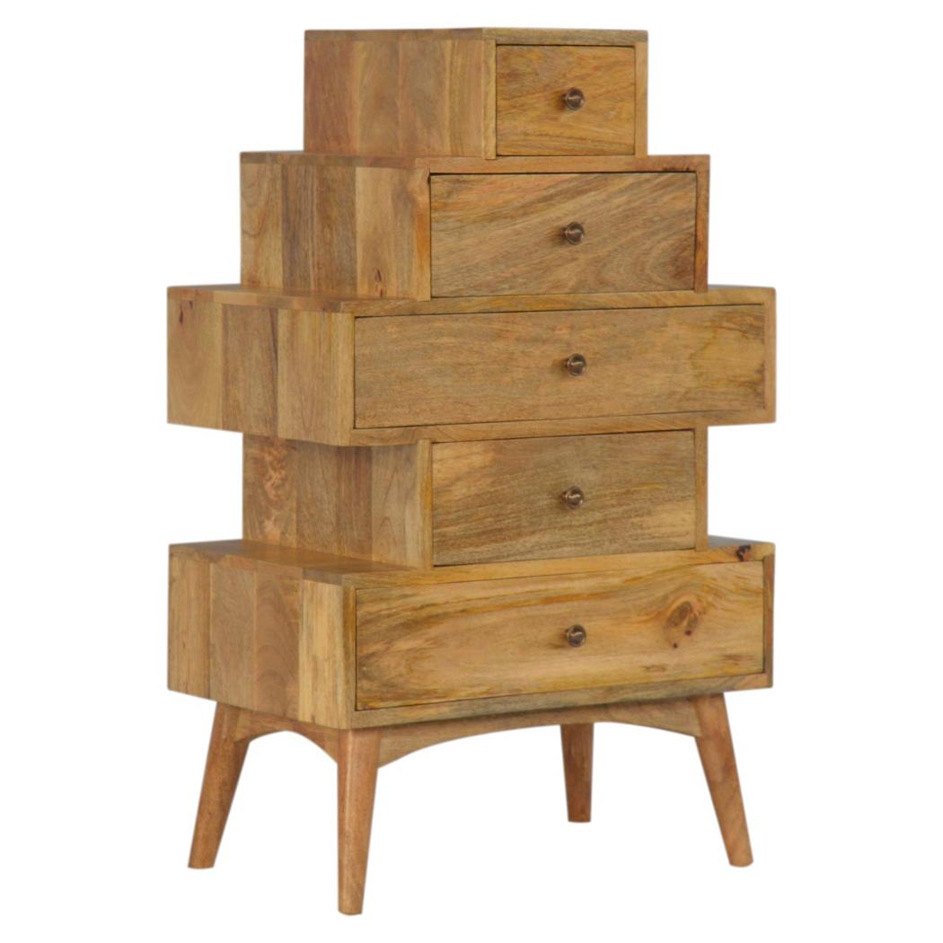 Solid Wood Tower Chest Cabinet | Tall Storage Unit | Space-Saving Design
