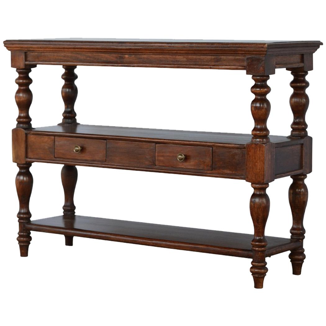 Solid Wood Turned Leg Console Table | Natural Timber | Classic Hallway Design