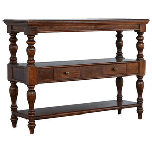 Solid Wood Turned Leg Console Table | Natural Timber | Classic Hallway Design