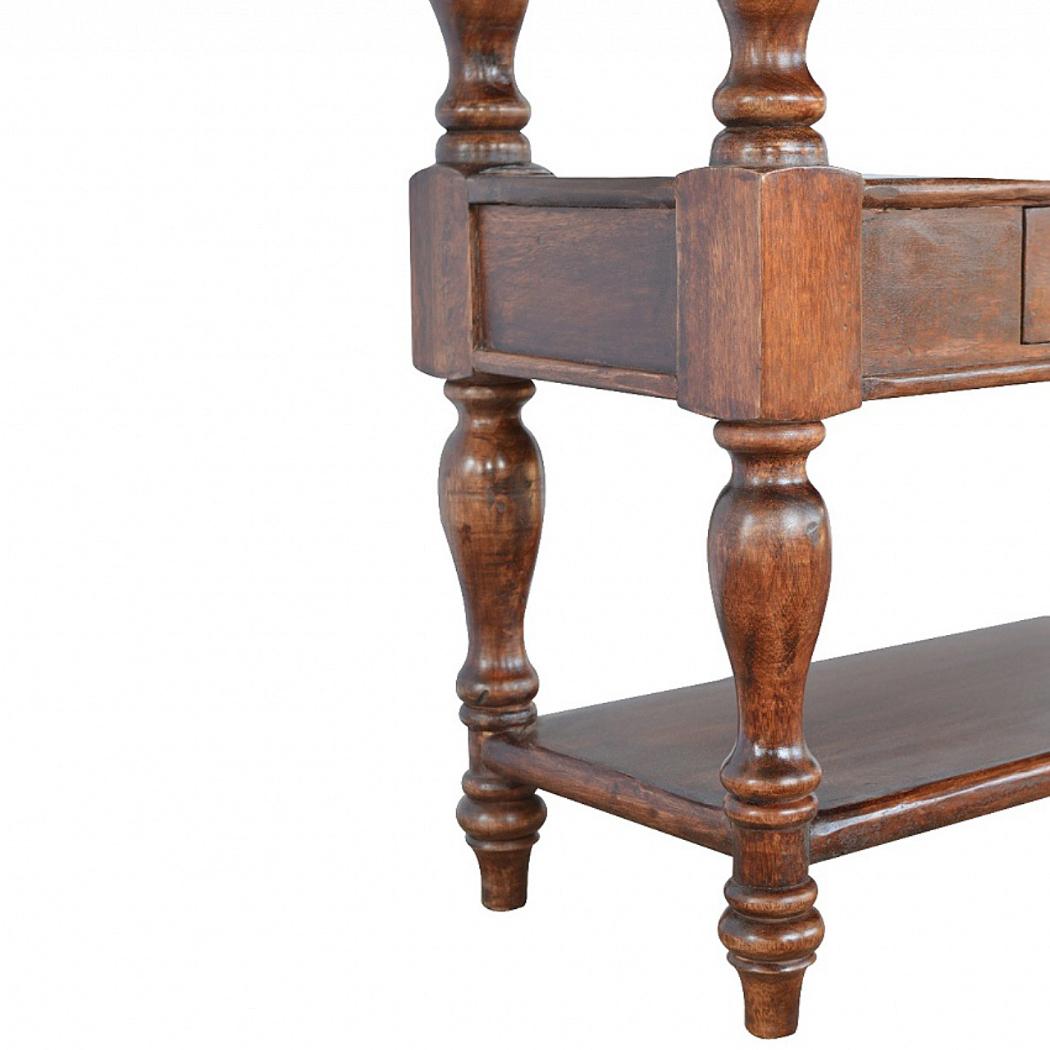 Solid Wood Turned Leg Console Table | Natural Timber | Classic Hallway Design