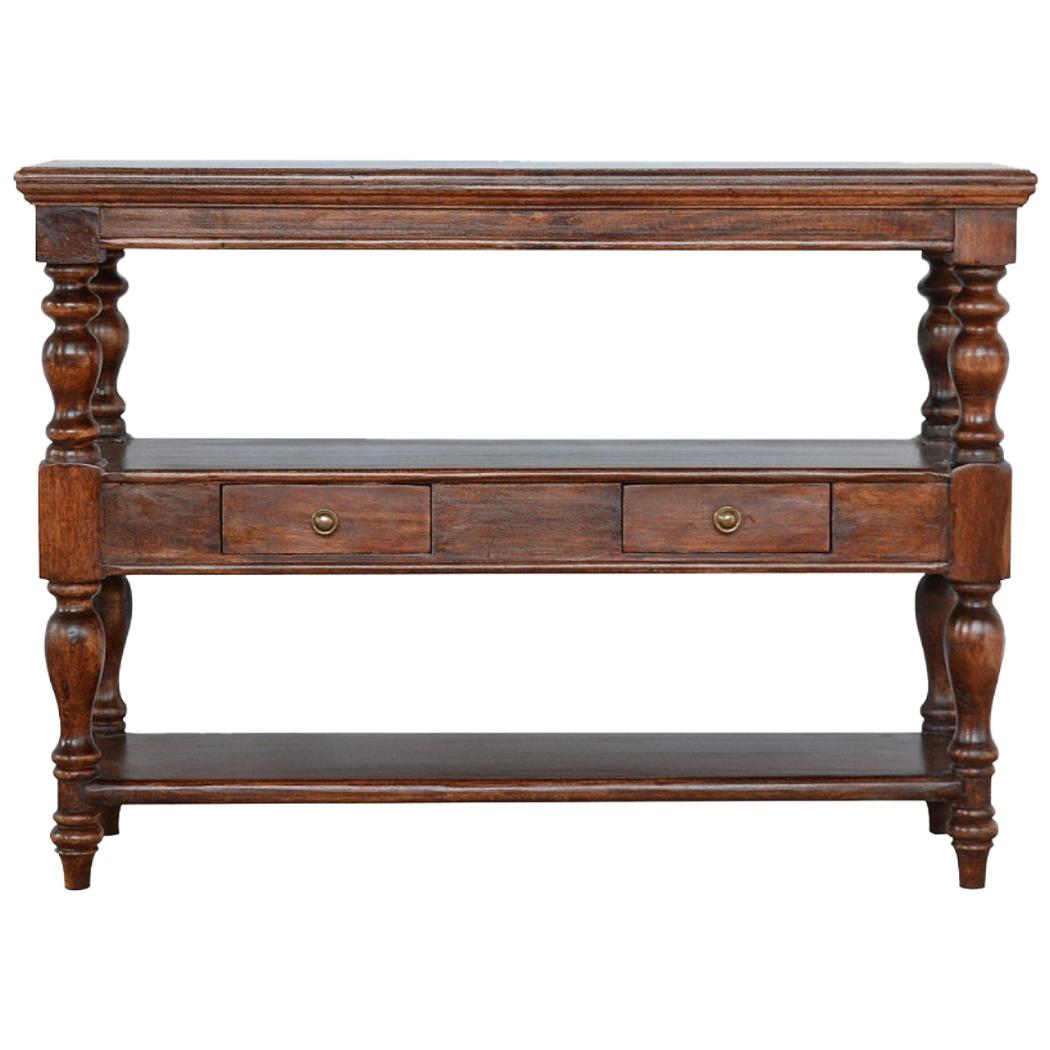 Solid Wood Turned Leg Console Table | Natural Timber | Classic Hallway Design