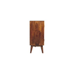 Solis Carved Sideboard | Solid Mango Wood | Chestnut Finish | 4 Doors
