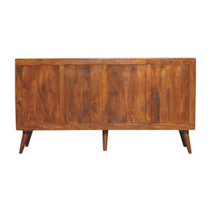 Solis Carved Sideboard | Solid Mango Wood | Chestnut Finish | 4 Doors