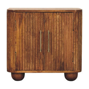 Solis Fluted Cabinet | Solid Mango Wood | Textured Front | Versatile Storage Cupboard