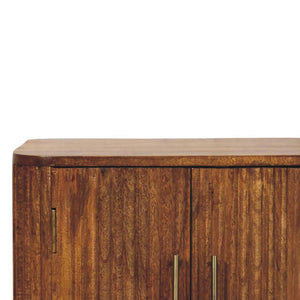 Solis Fluted Cabinet | Solid Mango Wood | Textured Front | Versatile Storage Cupboard