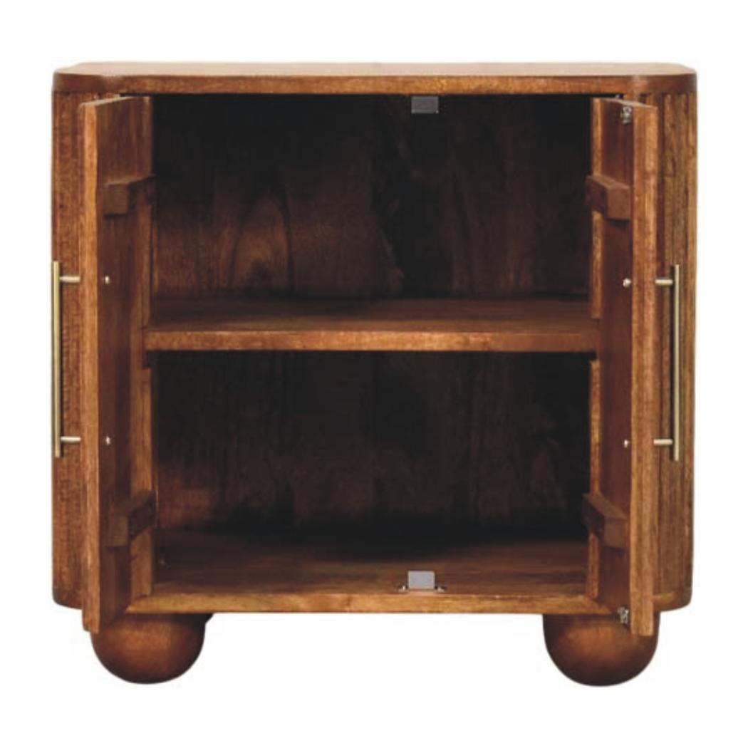 Solis Fluted Cabinet | Solid Mango Wood | Textured Front | Versatile Storage Cupboard