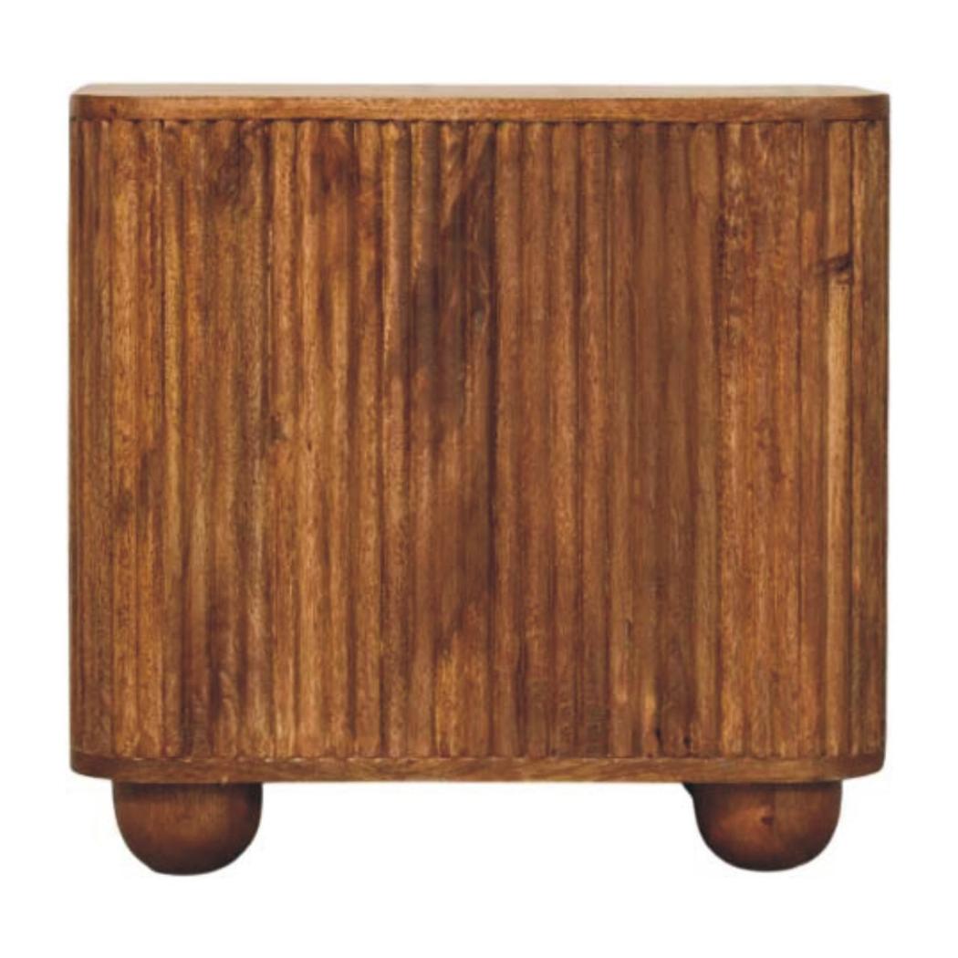 Solis Fluted Cabinet | Solid Mango Wood | Textured Front | Versatile Storage Cupboard