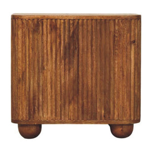 Solis Fluted Cabinet | Solid Mango Wood | Textured Front | Versatile Storage Cupboard